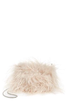 Loeffler Randall Zahara Feather Pouch in Oyster