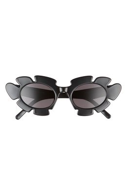 Loewe 47mm Tinted Oval Sunglasses in Shiny Black /Smoke