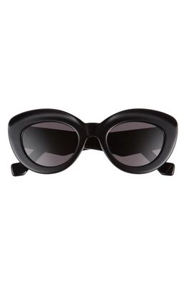 Loewe 50mm Round Sunglasses in Shiny Black/Smoke