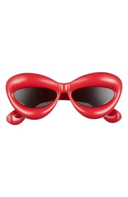 Loewe 55mm Cat Eye Sunglasses in Shiny Red /Smoke