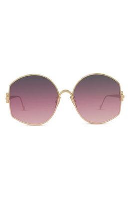 Loewe 60mm Gradient Round Sunglasses in Shiny Endura Gold /Green