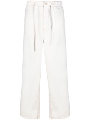 LOEWE adjustable strap cotton jeans - White