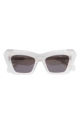 Loewe Anagram 51mm Cat Eye Sunglasses in Milky White
