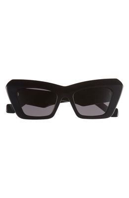 Loewe Anagram 51mm Cat Eye Sunglasses in Shiny Black Smoke