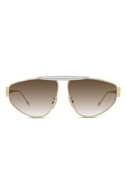 Loewe Anagram 61mm Pilot Sunglasses in Shiny Endura Gold /Brown