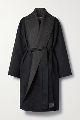 Loewe - Anagram Belted Wool-jacquard Coat - Black
