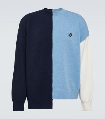 Loewe Anagram colorblocked wool-blend sweater