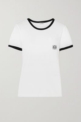 Loewe - Anagram Embroidered Cotton-jersey T-shirt - White