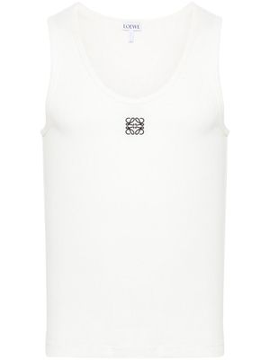 LOEWE Anagram-embroidered cotton tank top - White