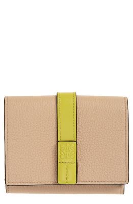 Loewe Anagram Leather Trifold Wallet in Nude/Citronelle 1851