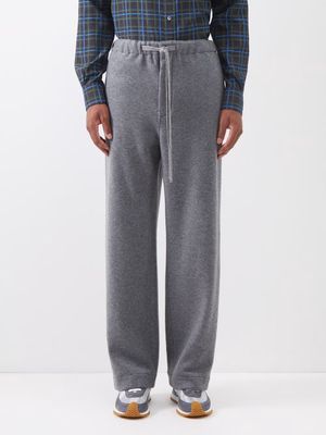 Loewe - Anagram-patch Wool-blend Suit Trousers - Mens - Grey