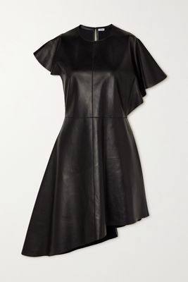 Loewe - Asymmetric Paneled Faux Leather Dress - Black