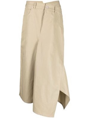 LOEWE asymmetrical waist and hem skirt - Neutrals