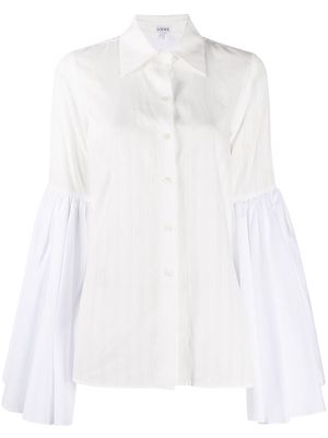 LOEWE bell sleeve poplin shirt - White