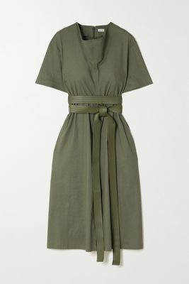 Loewe - Belted Linen-blend Dress - Green