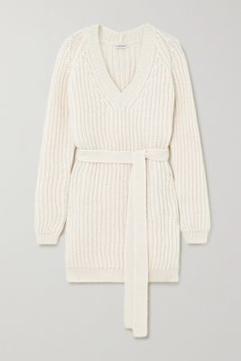 Loewe - Belted Ribbed Alpaca-blend Sweater - White