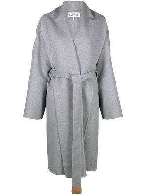 LOEWE belted wrap coat - Grey