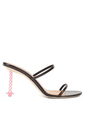 Loewe - Candle-heel Leather Sandals - Womens - Black