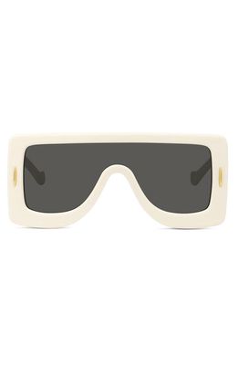 Loewe Chunky Anagram 122mm Square Sunglasses in Ivory /Smoke