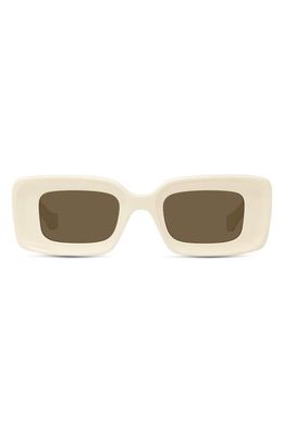 Loewe Chunky Anagram 46mm Rectangular Sunglasses in Ivory /Brown