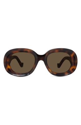 Loewe Chunky Anagram 49mm Oval Sunglasses in Dark Havana /Brown