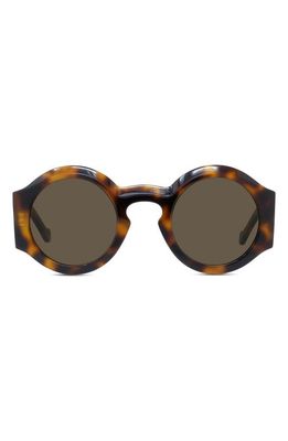 Loewe Chunky Anagram 49mm Small Round Sunglasses in Dark Havana /Brown