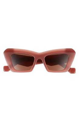 Loewe Chunky Anagram 50mm Small Cat Eye Sunglasses in Shiny Dark Brown /Brown