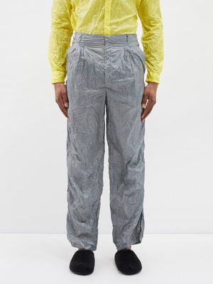 Loewe - Crinkled-nylon Trousers - Mens - Grey