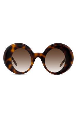 Loewe Curvy 44mm Gradient Small Round Sunglasses in Dark Havana /Gradient Brown