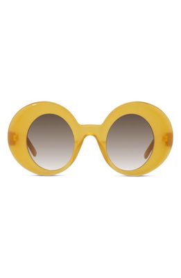 Loewe Curvy 44mm Gradient Small Round Sunglasses in Shiny Yellow /Gradient Green
