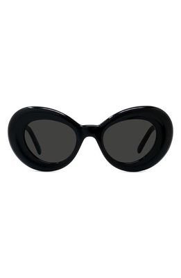 Loewe Curvy 47mm Butterfly Sunglasses in Shiny Black /Smoke