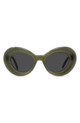 Loewe Curvy 47mm Butterfly Sunglasses in Shiny Dark Green /Smoke