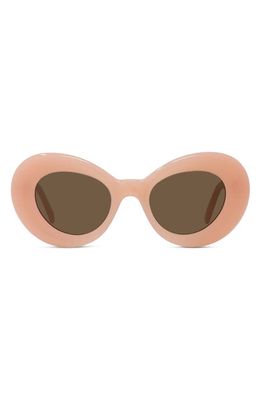 Loewe Curvy 47mm Small Butterfly Sunglasses in Shiny Pink /Brown