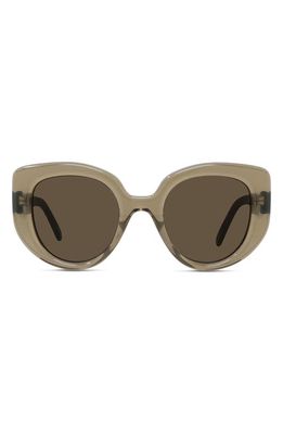 Loewe Curvy 49mm Gradient Butterfly Sunglasses in Shiny Dark Green /Brown