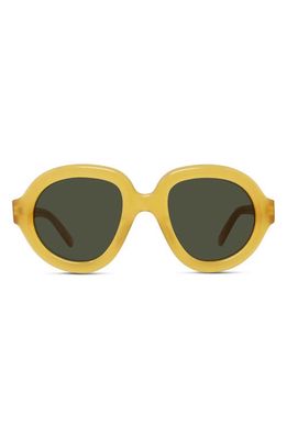 Loewe Curvy 49mm Pilot Sunglasses in Shiny Yellow /Green