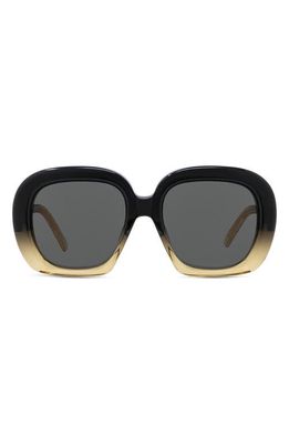 Loewe Curvy 53mm Square Sunglasses in Dark Brown /Smoke Black
