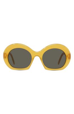Loewe Curvy 54mm Round Sunglasses in Shiny Yellow /Green