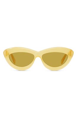 Loewe Curvy Logo 54mm Cat Eye Sunglasses in Shiny Yellow /Roviex