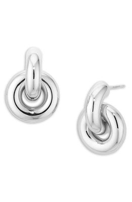 Loewe Donut Link Drop Huggie Hoop Earrings in Silver