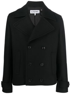 LOEWE double breasted cropped coat - Black