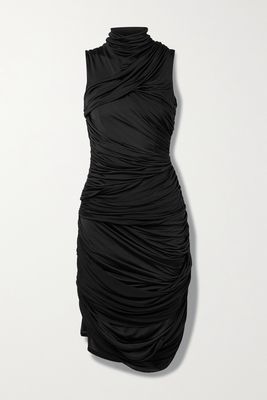 Loewe - Draped Silk-jersey Dress - Black