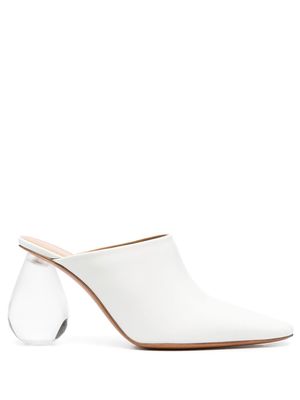 LOEWE drop-heel leather mules - White
