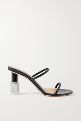 Loewe - Embellished Leather Mules - Silver