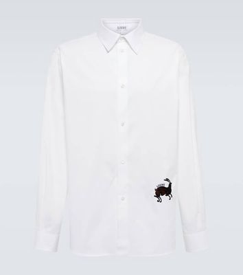 Loewe Embroidered cotton-blend shirt