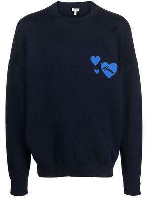 LOEWE embroidered-logo detail jumper - Blue