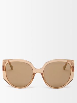Loewe Eyewear - Cat-eye Acetate Sunglasses - Womens - Brown