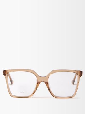 Loewe Eyewear - Oversized Square Acetate Glasses - Womens - Brown