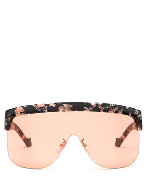 Loewe Eyewear - Show D-fame Acetate Visor Sunglasses - Womens - Tortoiseshell