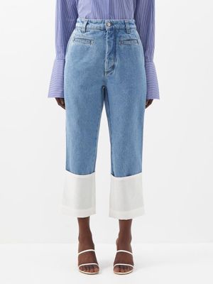 Loewe - Fisherman Cropped Turn-up Jeans - Womens - Denim