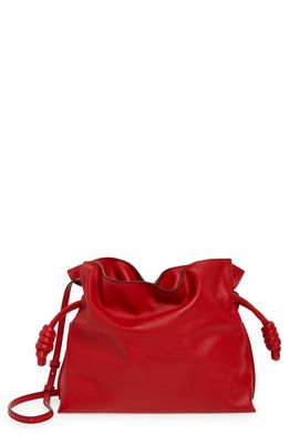 Loewe Flamenco Leather Clutch in Red